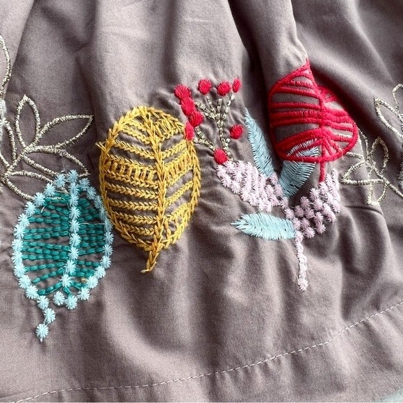 NWT Peek Skirt Girls 3T Boho Fall Embroidered Colorful Leaf Forest Woodland - Picture 5 of 10